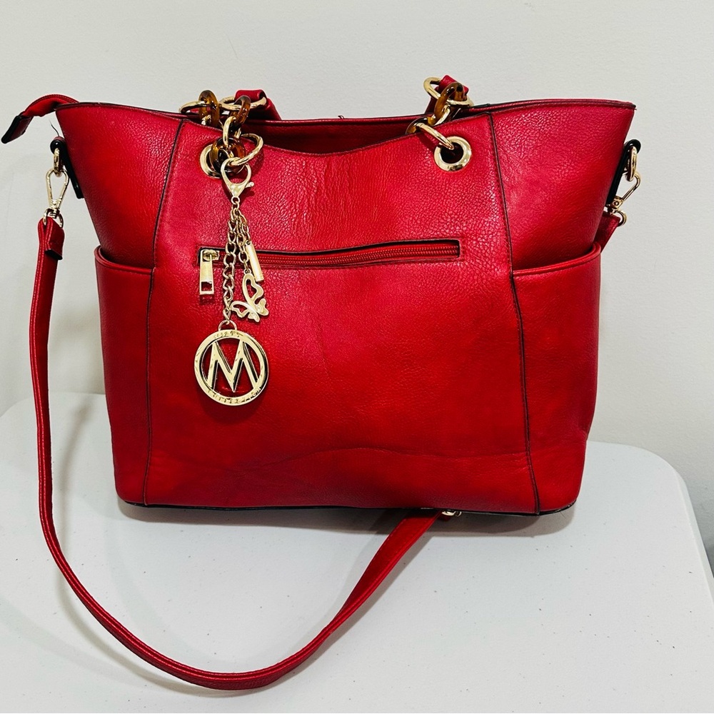 MKF Collection Merlina Embossed‎ Tote Bag by Mia K. – Vegan Leather – Red